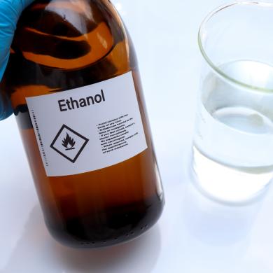 Ethanol in a bottle.