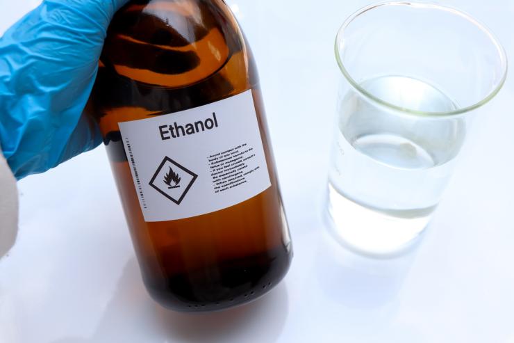 Ethanol in a bottle.