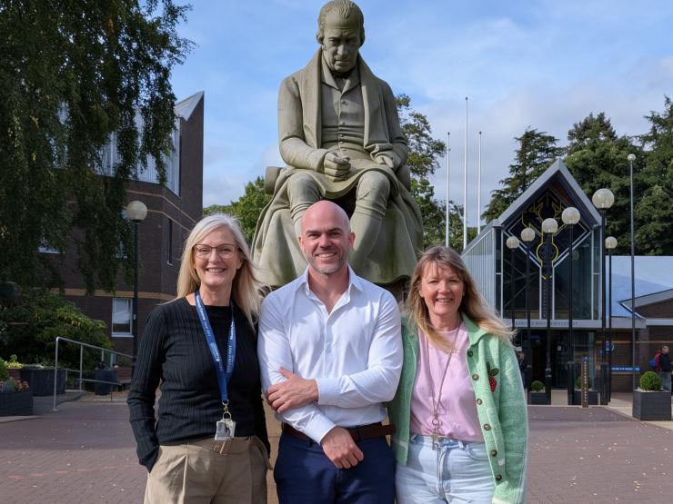 Vicki Stone, Kai Paul and Helinor Jane Johnston at Heriot-Watt University