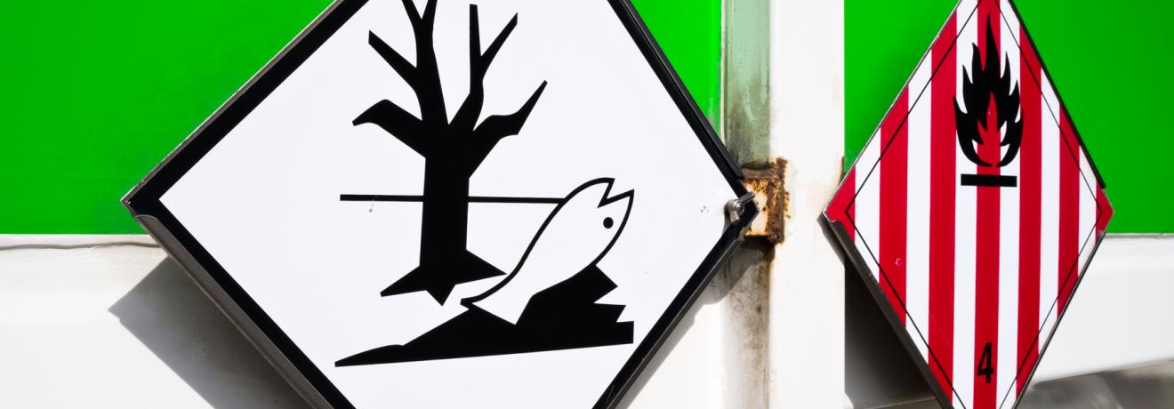 Labelling for transport of dangerous goods.