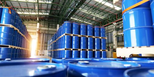 Chemicals being stored prior to distribution.