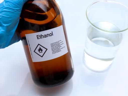 Ethanol in a bottle.