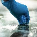 Sampling water for chemical testing.